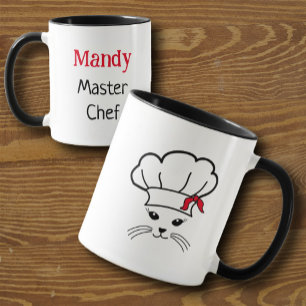 Caneca Pequeno Chef de cozinha mestre de gato personalizá