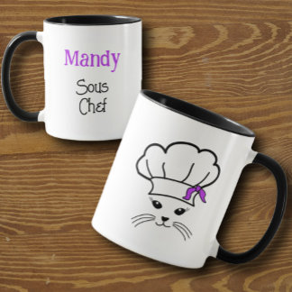 Caneca Pequeno Gato de Chef de Gato de Gato Personalizáve