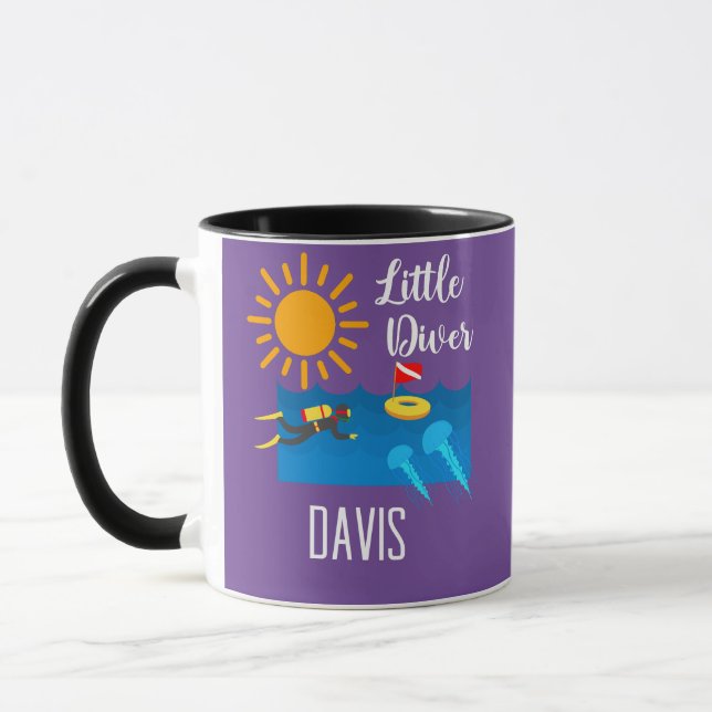 Caneca Pequeno Mergulhador com Peixe-Geleia - Mug Clássic (Esquerda)