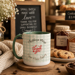 Caneca Pequeno Negócio de Padaria Vegana Caseira Agradeci