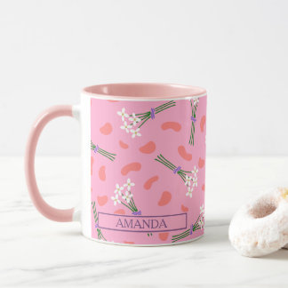 Caneca Pequeno padrão de buquês delicado e delicado