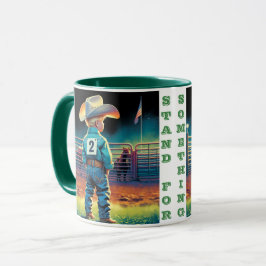 Caneca Pequeno Vaqueiro em Rodeo Fence American Flag Hors