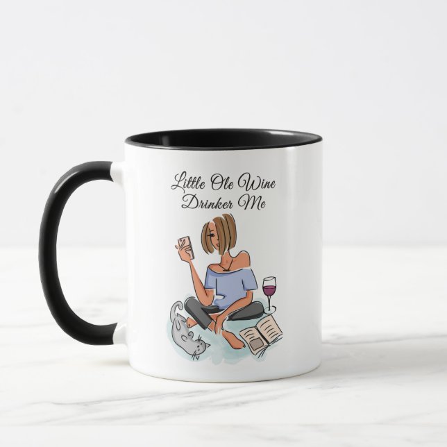 Caneca Pequeno Velho Beberrão de Vinho Eu (Esquerda)