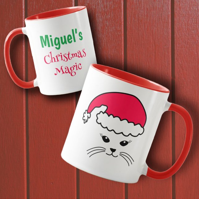 Caneca Pequenos Papais noeis de Gato Personalizáveis (Criador carregado)
