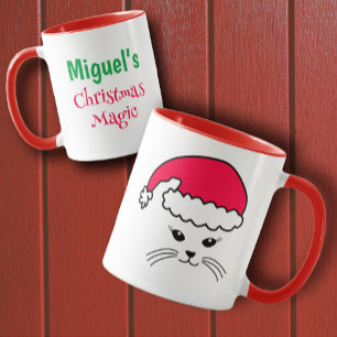 Caneca Pequenos Papais noeis de Gato Personalizáveis