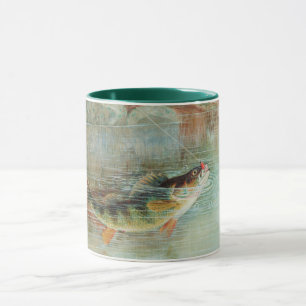 Caneca Perca Amarela por S.A. Kilbourne, Peixe Vintage
