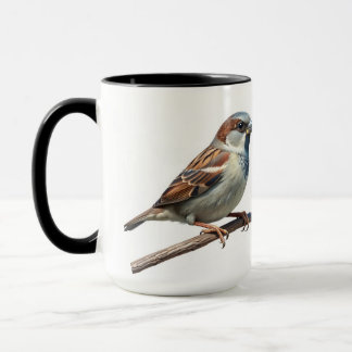 Caneca Perch de Sparrow: Pardal de Mug House Inspirado na