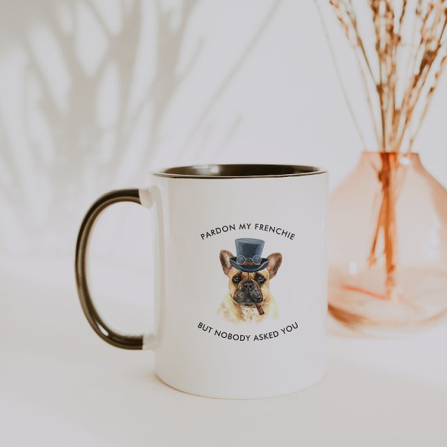 Caneca Perdoe meu Frenchie Cachorro Bulldog Francês Aquar (Criador carregado)