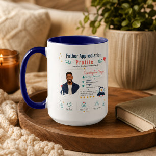 Caneca Perfil Colorido de Apreciação ao Pai da Família