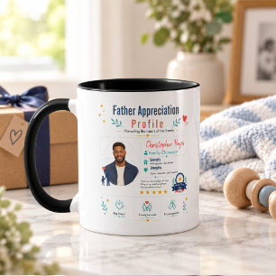 Caneca Perfil Colorido de Apreciação ao Pai da Família