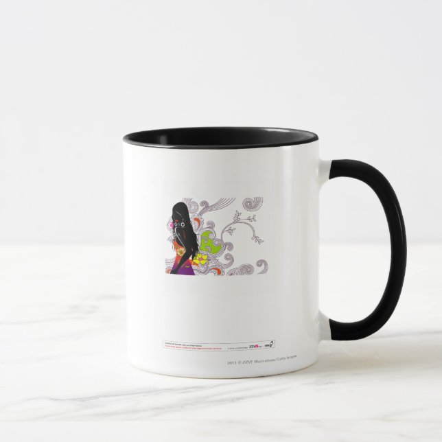 Caneca Perfil lateral de um levantamento da mulher (Direita)