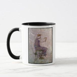 Caneca Perfume de derramamento da mulher em um Phial