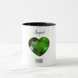 Caneca Peridot Green Heart Coffee Mug August Gemstone