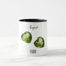 Peridot Green Heart Coffee Mug August Gemstone