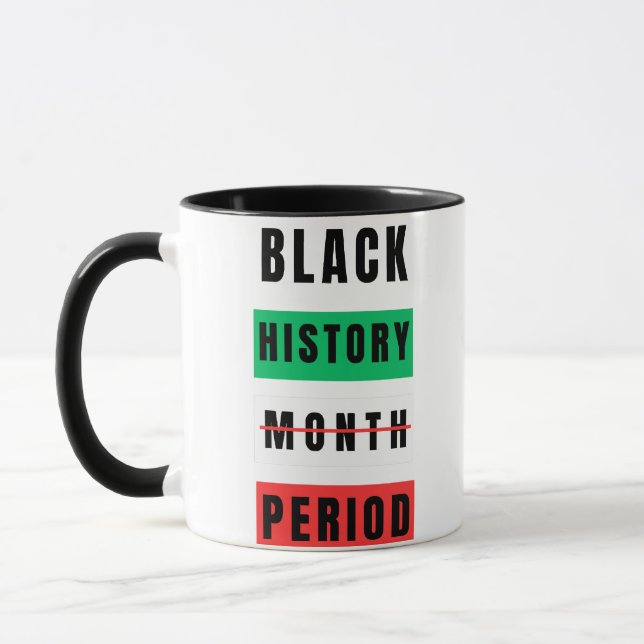 Caneca Período do Mês do Histórico Preto (Esquerda)