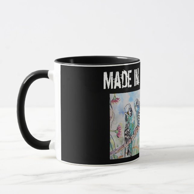 Caneca Periquito Australiano Passaro Feito Em Melbourne A (Esquerda)