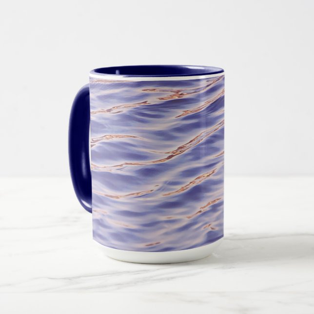 Caneca Periwinkle Blue Water Abstrato Art Mug (Frente Esquerda)