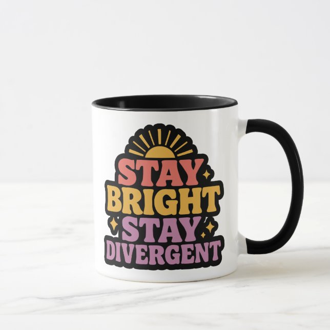 Caneca Permaneça Brilhante, Permaneça Divergente (Direita)