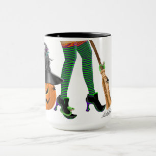 Caneca Pernas e sapatos de bruxa do Halloween, se os sapa