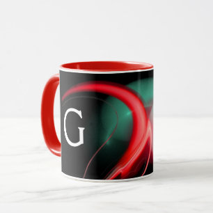 Caneca PÉROLA ALIENÍGENA Vermelho Verde Preto Fractais