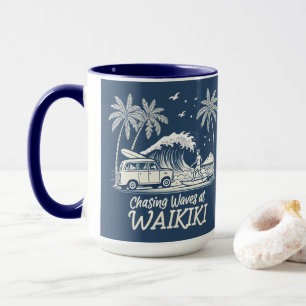 Caneca Perseguindo Ondas em Waikiki