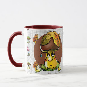 Caneca Personagem de desenho animado Castanho Funny Mushr