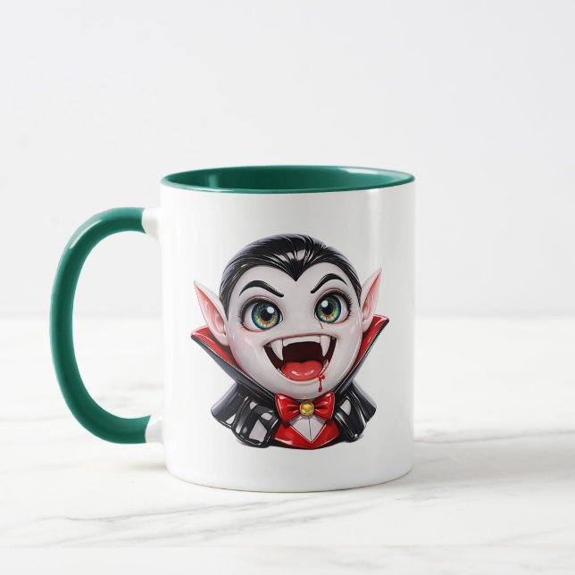 Caneca Personagem de desenho de vampiro fofo Chibi assust (Esquerda)