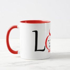 Caneca Personagem de design de Amor Divertido com xoxo