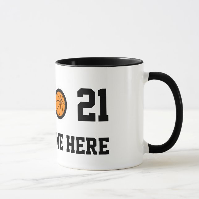 Caneca | Personalizable do basquetebol do número (Direita)