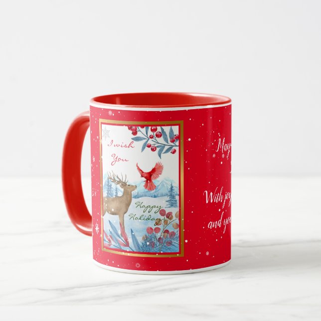 Caneca Personalização de Cardeal e Veado (Frente Esquerda)