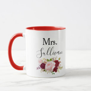Caneca Personalização de Casamento Tropical Vermelho e 