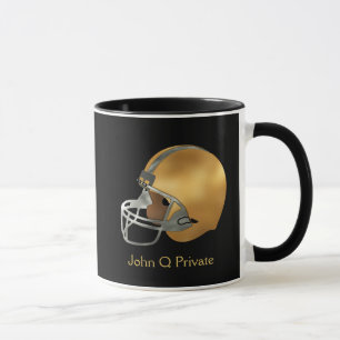 Caneca Personalização do Capacete de Futebol Dourado e
