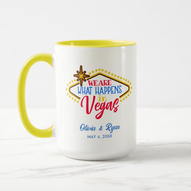 Caneca Personalização do Casamento de Destino de Las Vega (Esquerda)