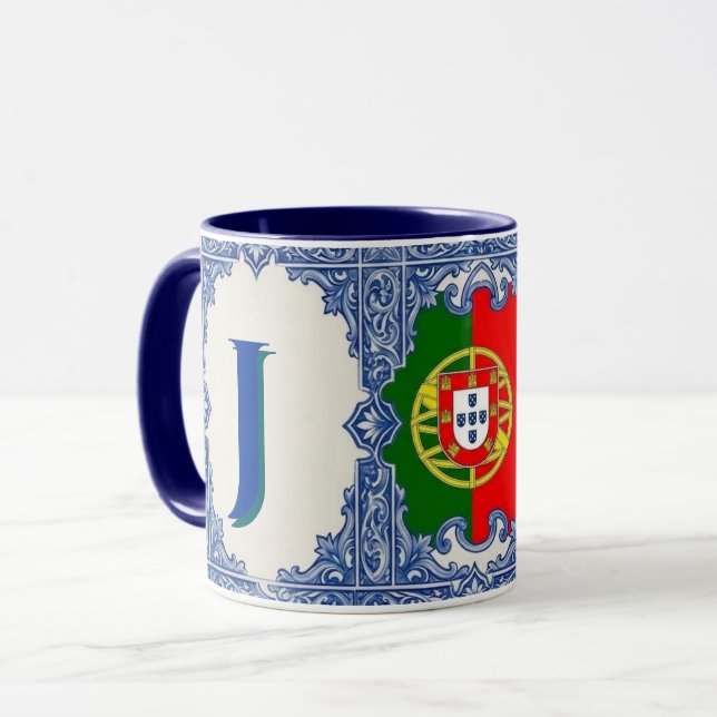 Caneca Personalizada Azulejo Português Mug (Frente Esquerda)