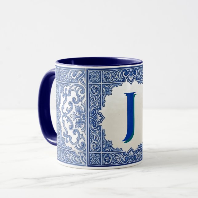 Caneca Personalizada Azulejo Português Mug (Frente Esquerda)