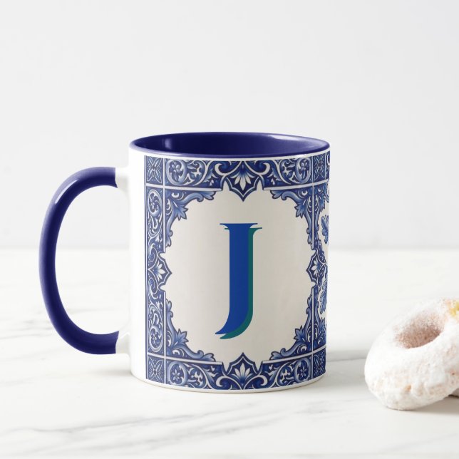 Caneca Personalizada Azulejo Sobreiro Português (Com Donut)