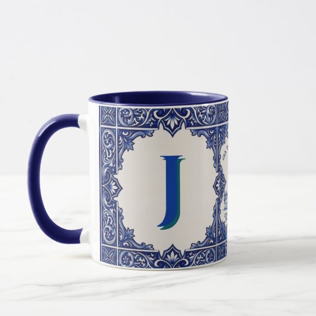 Caneca Personalizada Azulejo Torre de Belém Portug (Esquerda)