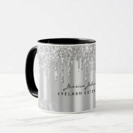 Caneca Personalizada Brilhante Cinza Prata com Got
