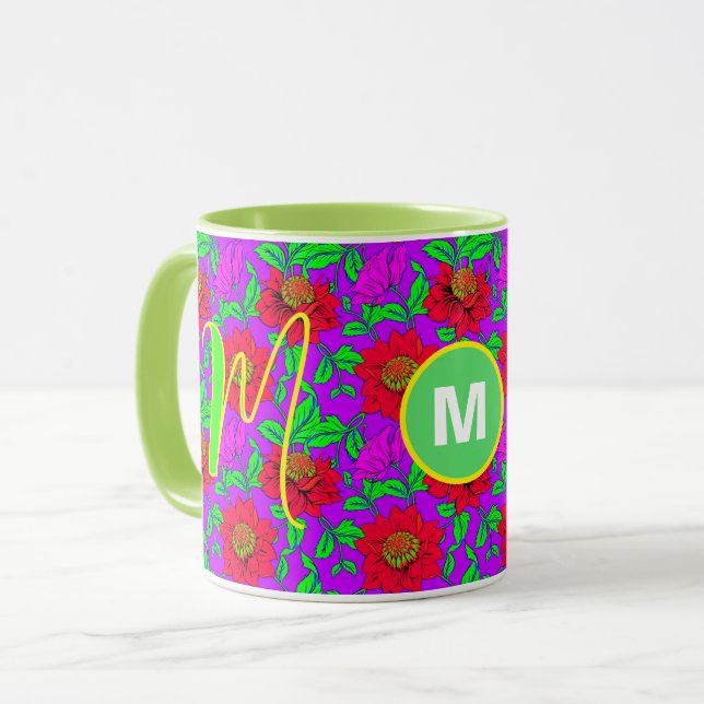 Caneca Personalizada | Caneca com Inicial Monogram (Frente Esquerda)