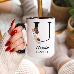Caneca Personalizada com Alfabeto Floral para Grad