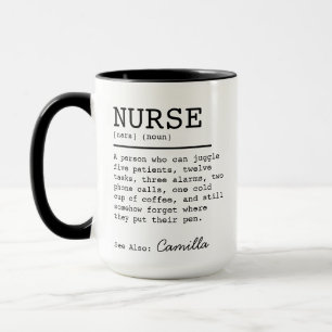 Caneca Personalizada com Definição de Enfermeira,