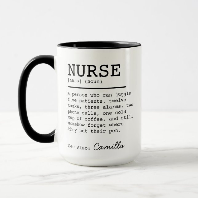 Caneca Personalizada com Definição de Enfermeira,  (Esquerda)