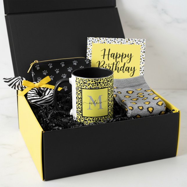 Caneca personalizada com estampa de animal amarelo (Criador carregado)