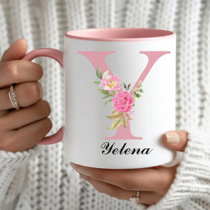 Caneca Personalizada com Flores Rosa Presente para