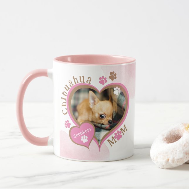 Caneca Personalizada com Foto da Mãe do Chihuahua (Com Donut)
