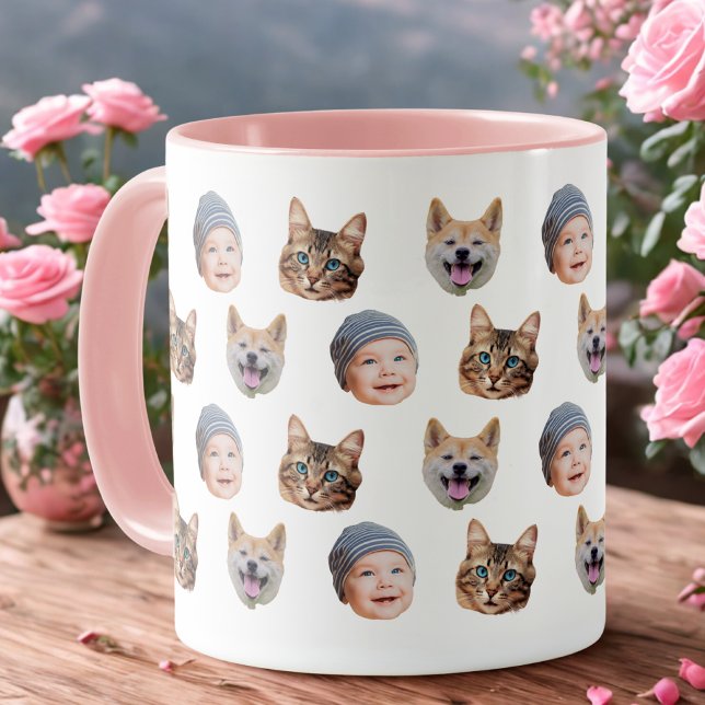 Caneca Personalizada com Foto de Bebê e Rostos Rep (Criador carregado)