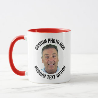 Caneca Personalizada com Foto e Texto Vermelho Méd