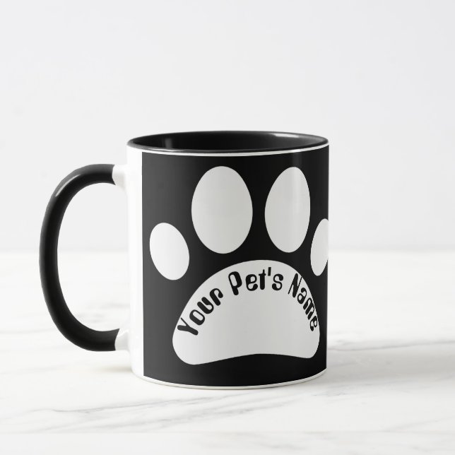 Caneca Personalizada com Impressão de Pata de Cach (Esquerda)