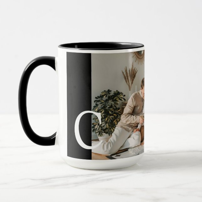 Caneca personalizada com monograma e foto da famíl (Esquerda)