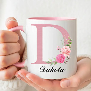 Caneca Personalizada com Monograma Floral para Dam